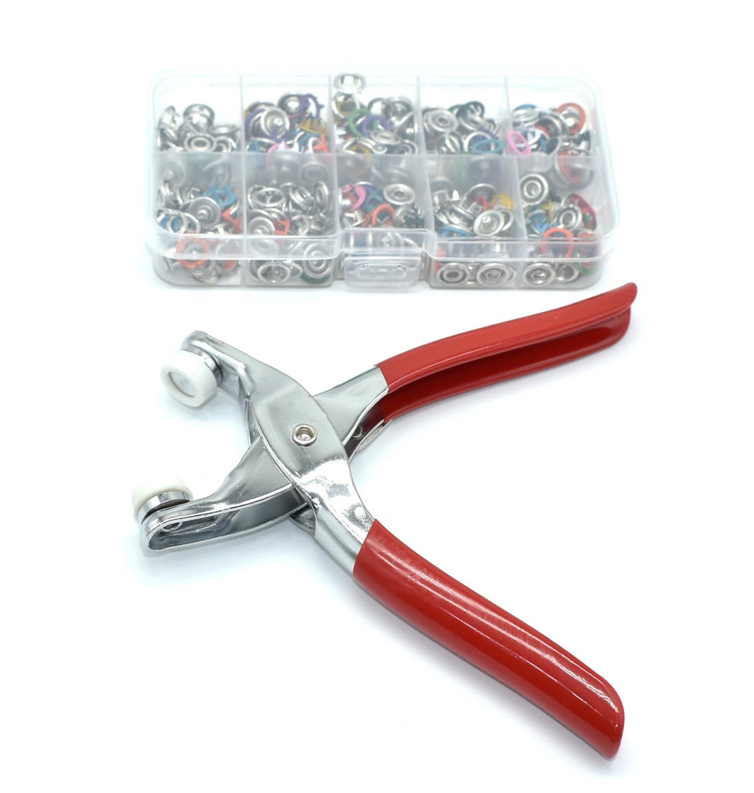 Button Snapping Tool 100 Piece Colorful Five-prong Snap Button Set, Snap Fasteners Tool, 9 ...