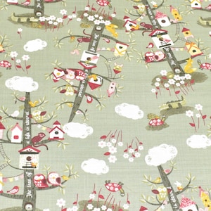 Owl Cotton Fabric, Green Cotton Fabric, Bird Houses Cotton Fabric, Cottage Style Cotton Fabric, Turtle Fabric, Fox Fabric, Frog Fabric