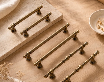 Antique Style Furniture Handle, Long Cabinet Pull, Vintage Drawer Hardware, Elegant Wardrobe Door Handle, Interior Detail