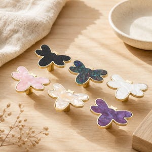 Butterfly Cabinet Knob, Shell Inlay Drawer Pulls, Modern Wardrobe Handle, Mother Of Pearl Cabinet Knobs, Unique Decor