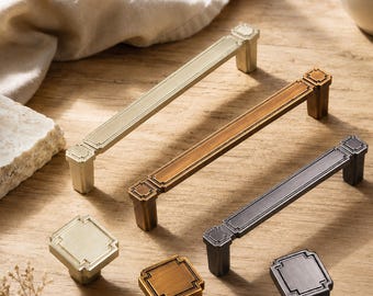 Modern Cabinet Handle, Zinc Alloy Furniture Hardware, Gold Drawer Pull, Minimal Home Upgrade