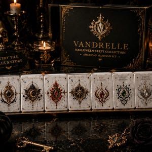 Victorian Occult Mahjong Set, Gothic Luxury American Mahjong Tiles, Dark Academia Gift, Premium Acrylic Collection