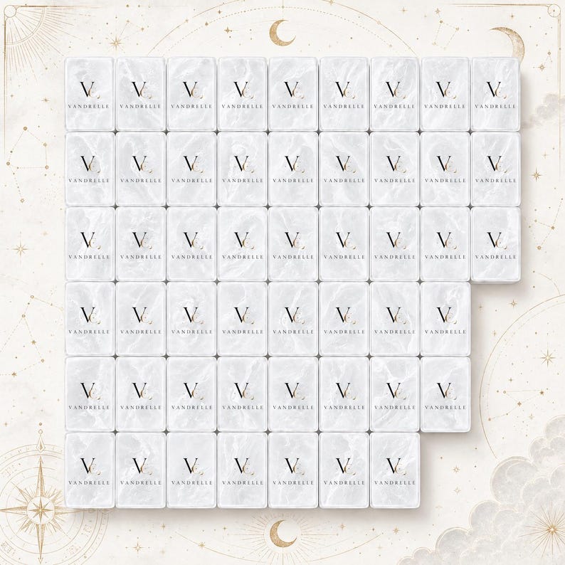 Juego de Mahjong Astrológico, Juego de Mahjong Americano de Lujo, Fichas de Acrílico Blanco Perla, Diseño del Zodíaco Celestial, Regalo Único para Amantes del Mahjong imagen 2