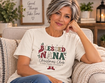Blessed Nana Christmas T-Shirt | Holiday Nana Shirt