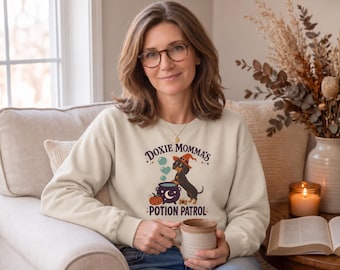Doxie Momma's Potion Patrol Sweatshirt | Dachshund Witch Crewneck