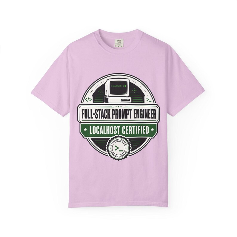 Full-Stack Prompt Engineer Professional T-Shirt | Retro Computer Abzeichen Bild 12