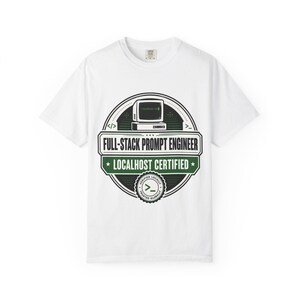 Full-Stack Prompt Engineer Professional T-Shirt | Retro Computer Abzeichen Bild 4