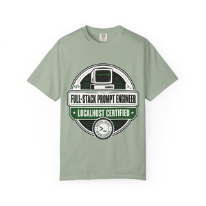 Full-Stack Prompt Engineer Professional T-Shirt | Retro Computer Abzeichen Bild 7