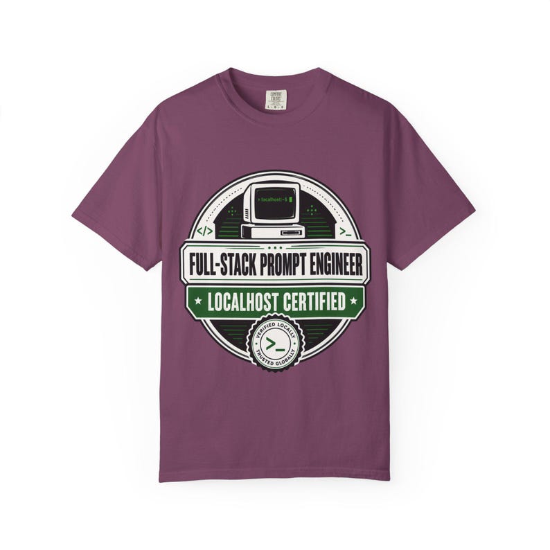 Full-Stack Prompt Engineer Professional T-Shirt | Retro Computer Abzeichen Bild 13