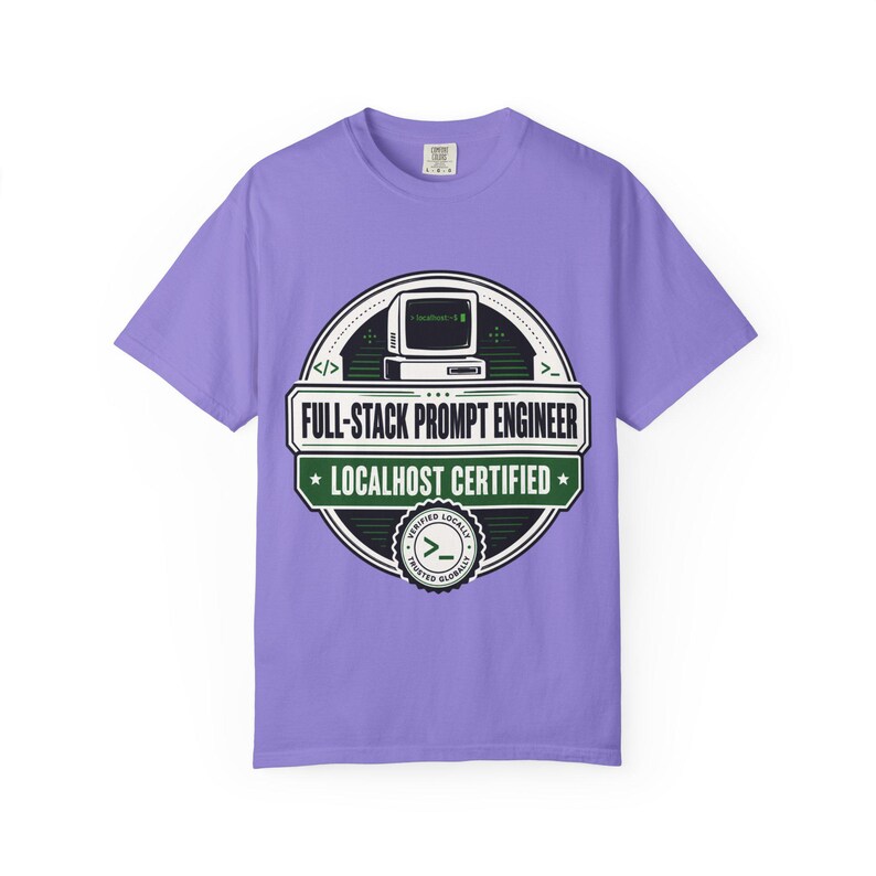 Full-Stack Prompt Engineer Professional T-Shirt | Retro Computer Abzeichen Bild 11