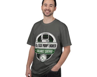 Full-Stack Prompt Engineer Professional T-Shirt | Retro Computer Abzeichen