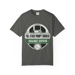 Full-Stack Prompt Engineer Professional T-Shirt | Retro Computer Abzeichen Bild 6