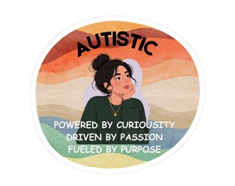 Autistic Powered By Curiosity Sticker | Neurodiversity Pride Decal | Autism Acceptance Gift