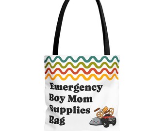 Notfall Boy Mom Lieferungen Einkaufstasche | Lustiges Geschenk für Jungen-Mama | Mama von Jungen-Leinwand-Tasche | Snack-Dealer Tote