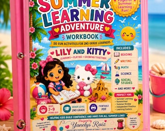 Lily & Kitty Summer Learning Workbook | 2nd Grade Activities (Printable PDF)