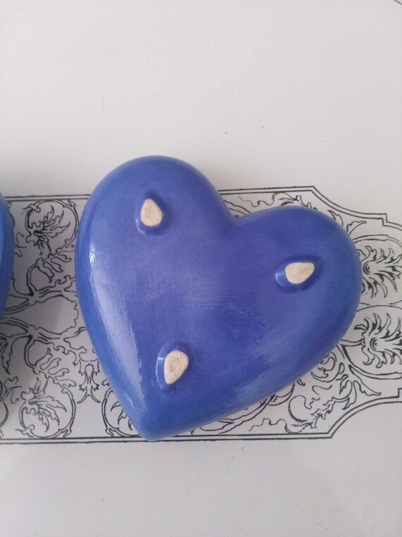Blue and White Floral Rose Ceramic Heart Valentin… - image 6