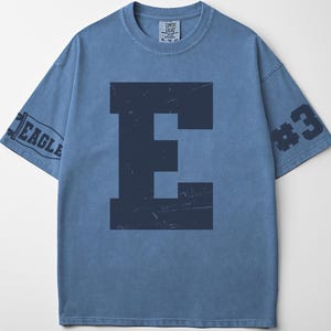 Custom Spirit Comfort Colors® Shirt, Personalized Team Tee, Custom Initial Shirt with Number & Sleeve Print, Game Day Shirt
