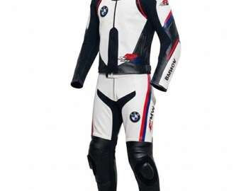 BMW Motorrad-inspirierter Leder-Rennanzug mit CE-Protektoren | Motorrad-Rennbekleidung
