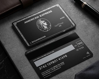 Replica della carta Amex Black Card personalizzata in metallo, incisa in acciaio inossidabile - Regalo da collezione
