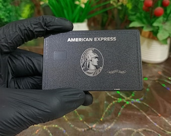 Amex zwarte replica aangepaste metalen kaart, roestvrij staal gegraveerd - Verzamelaarscadeau 2026