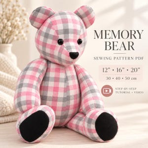 Memory Bear Sewing Pattern PDF | Teddy Bear Pattern | Memory Bear Pattern | 3 Sizes | Video Tutorial