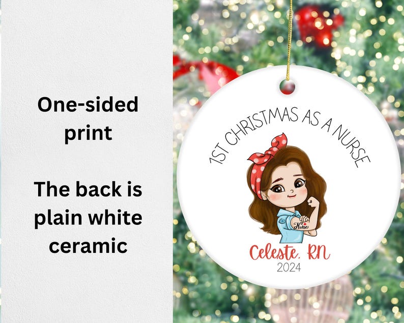 Blonde First Christmas as a Nurse Ornament RN Gift Personalized Nurse