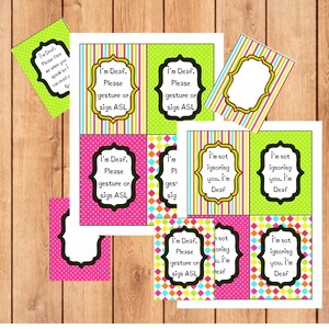 Printable Deaf Communication Cards: I #39 m Deaf Accommodation Requests Printable Deaf Communication Cards: I #39 m Deaf Accommodation Requests