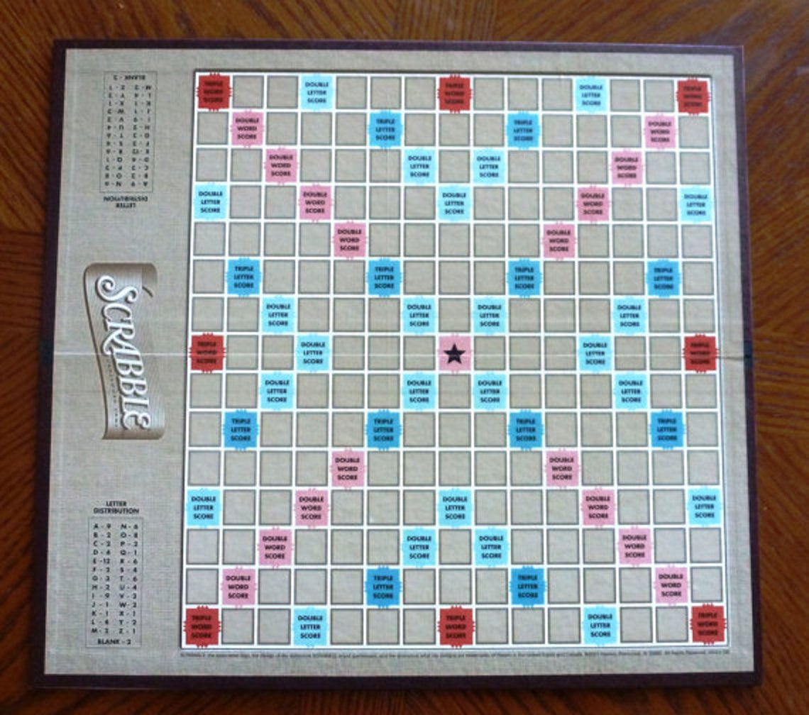 Scrabble Board Authentic Scrabble Board on 16 Etsy