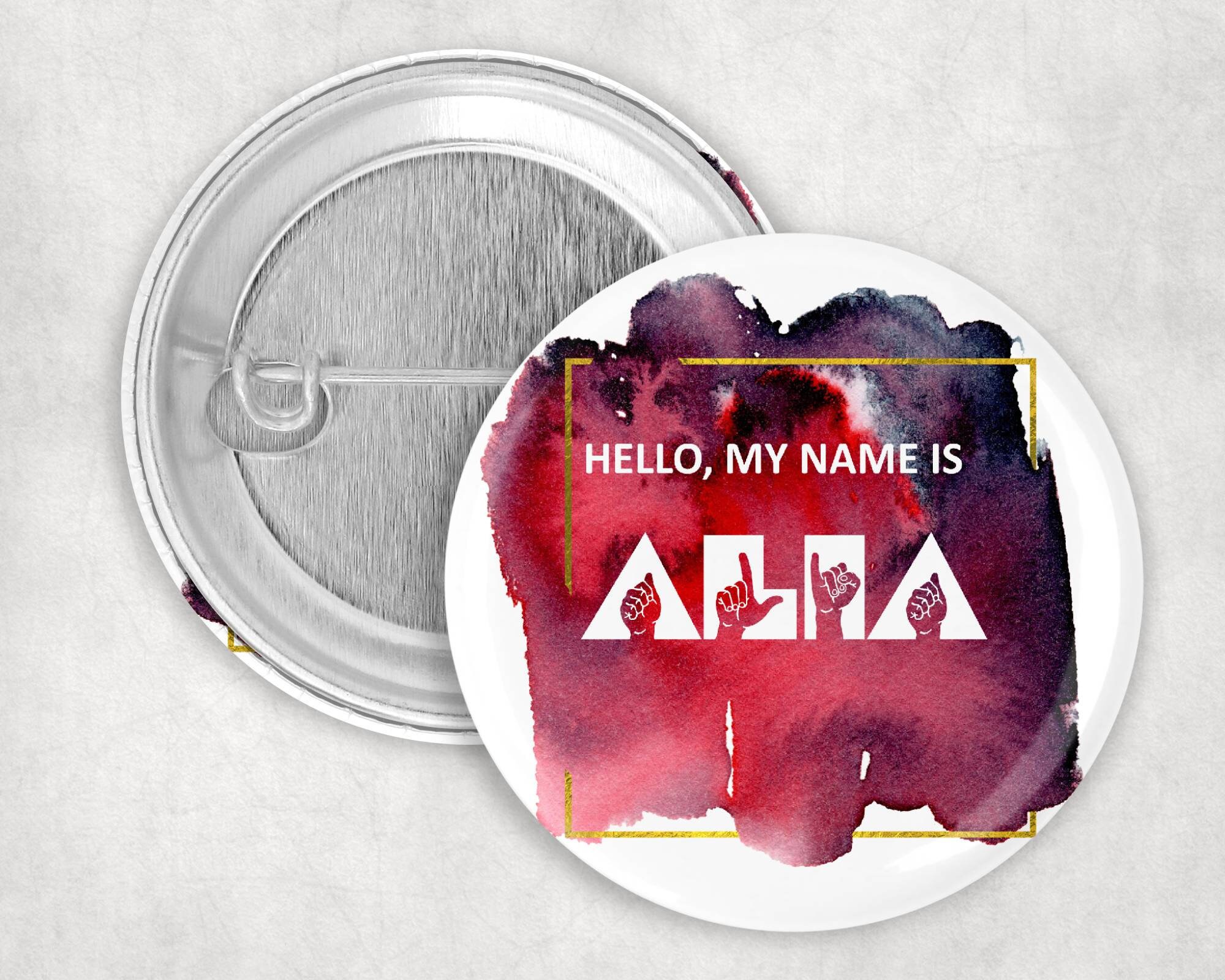 ASL Name Pin, Fingerspelling Button, Personalized ASL Button, American ...