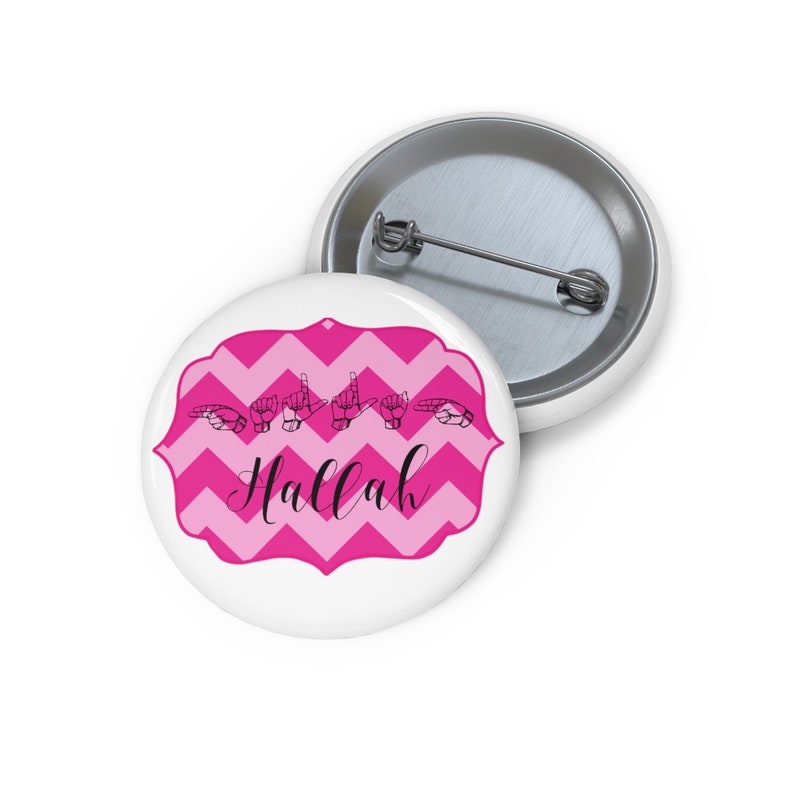 ASL Name Tag: Personalized Sign Language Button With Name and - Etsy