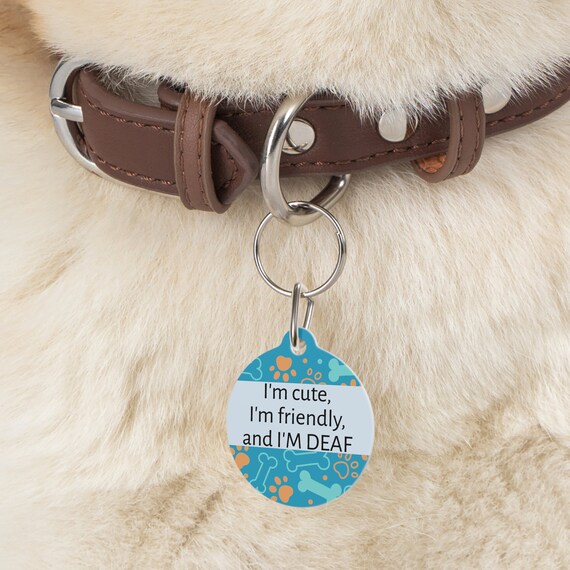 Deaf dog collar tag hotsell