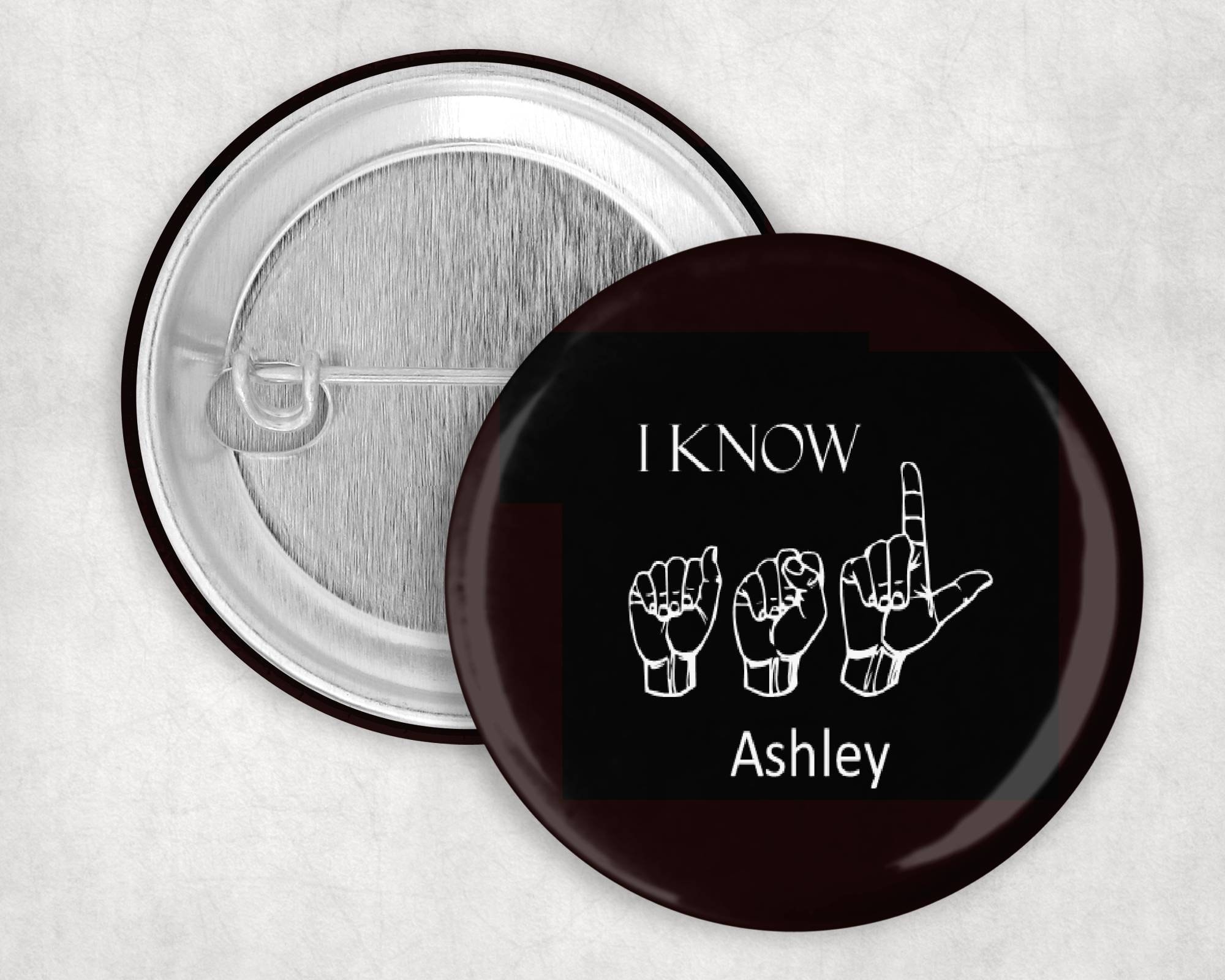 Open Sign Language Button I Know ASL Button, ASL Gift, American Sign Language Button, ASL ...