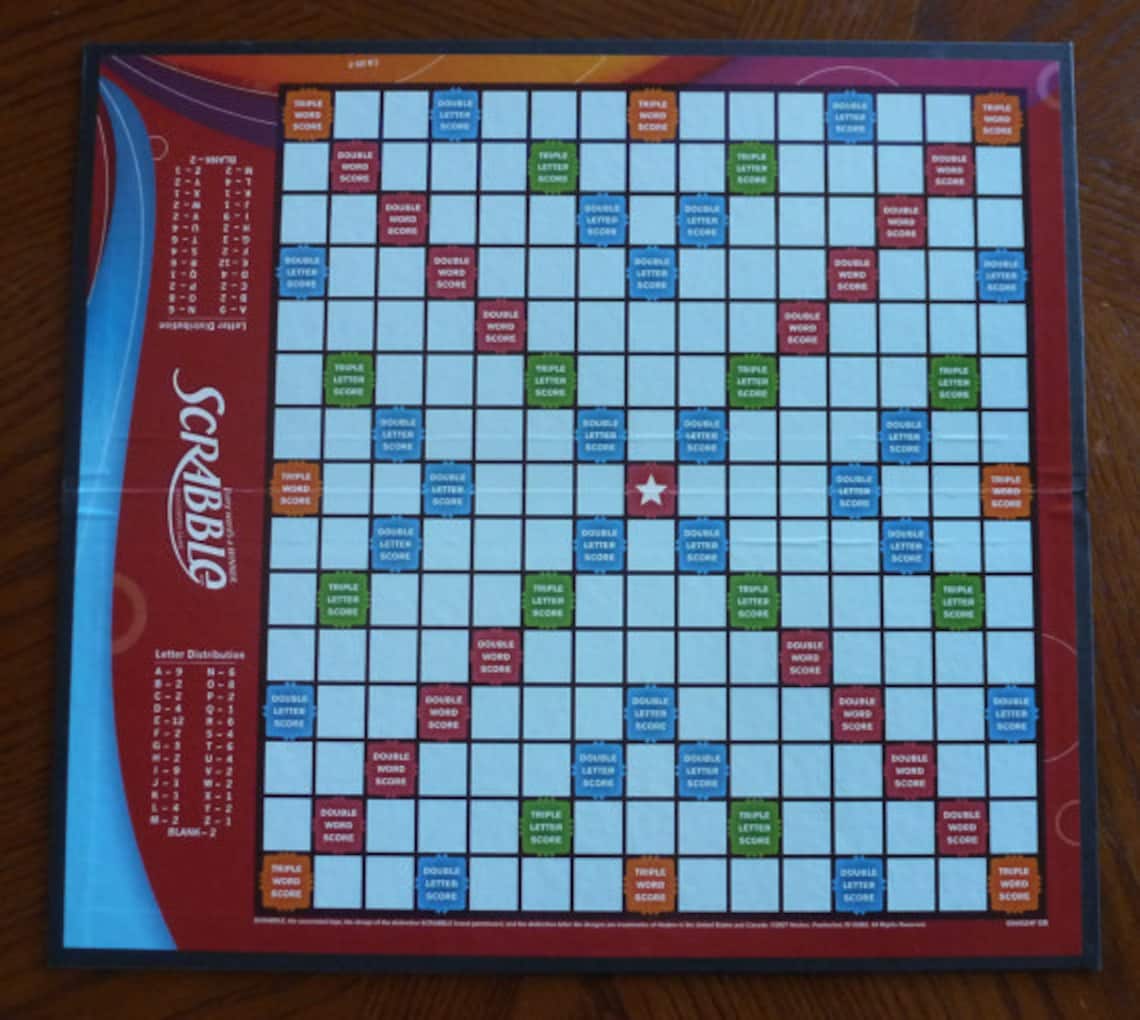 Scrabble Board Authentic Scrabble Board on 16 Etsy