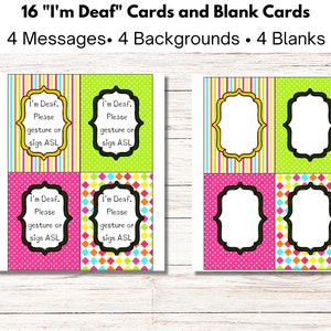 Printable Deaf Communication Cards: I #39 m Deaf Accommodation Requests Printable Deaf Communication Cards: I #39 m Deaf Accommodation Requests
