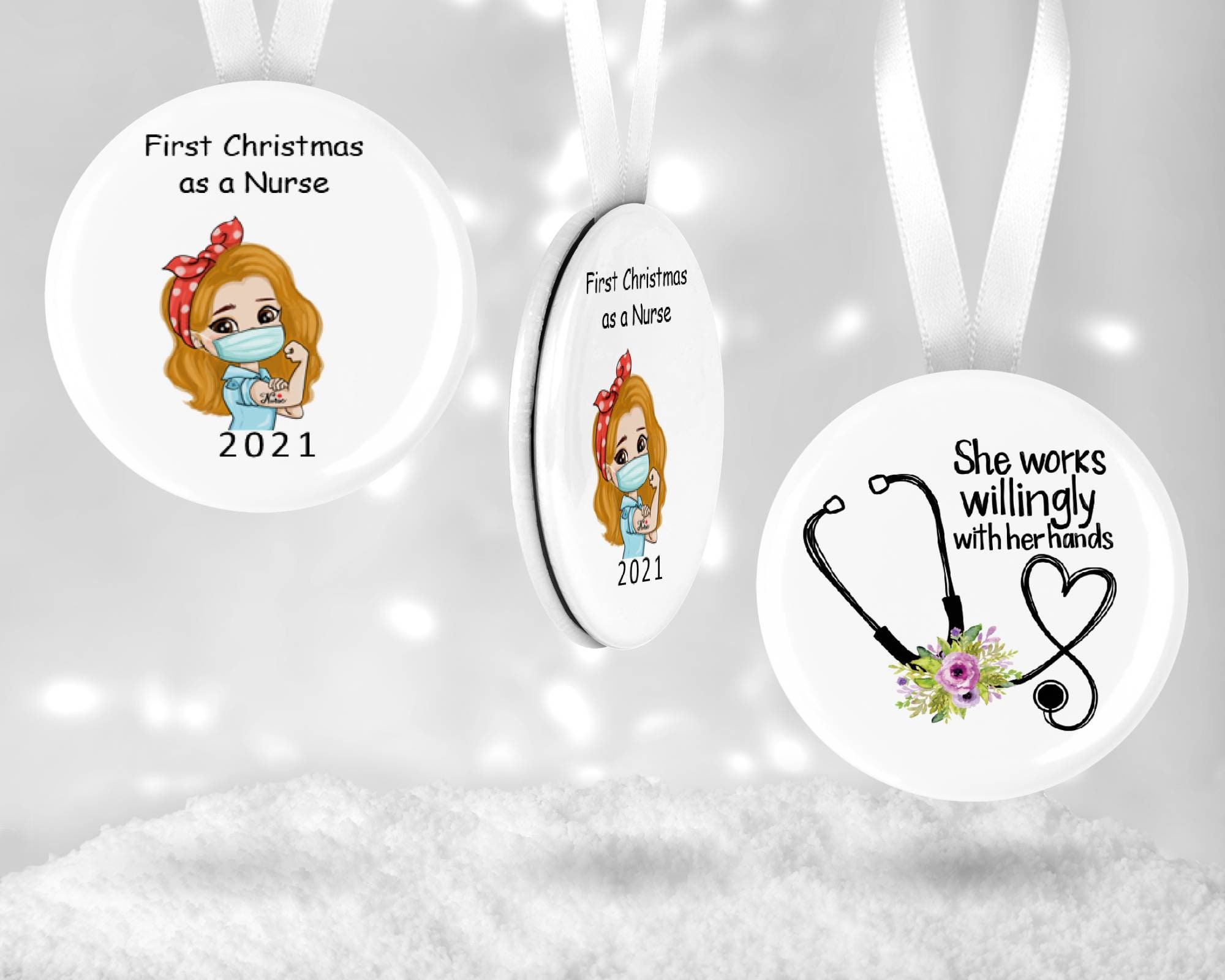 First Christmas as a Nurse Ornament Personalized Nurse Etsy