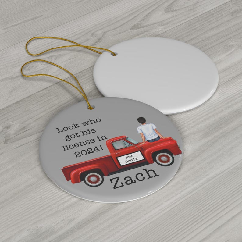 New Driver Gift Personalized Christmas Ornament for Newly Licensed Boy