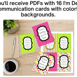 Printable Deaf Communication Cards: I #39 m Deaf Accommodation Requests Printable Deaf Communication Cards: I #39 m Deaf Accommodation Requests