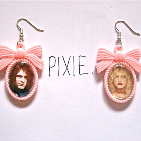 Kurt Cobain cameo earrings