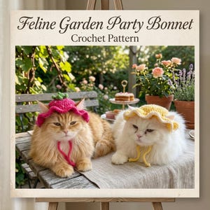 Crochet Party Cat Bonnet Pattern | Crochet Hat Pattern | Crochet Cat bonnet | crochet beginner PDF