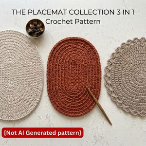 3-in-1 Crochet Placemat Pattern Bundle | Modern Table Decor, Beginner PDF