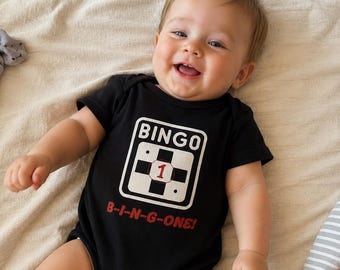 Body per neonati a tema bingo / Tutina per il primo compleanno, abbigliamento per serate di giochi