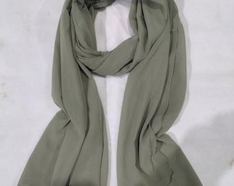Olivgrüner Chiffonschal | Leichte Damenstola