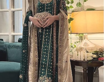 Emerald Green Pakistani Suit