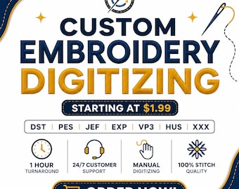 Digitalisering av broderier | Digitalisering av logotyper | Konvertering av bild till DST PES EXP | Anpassad broderidesign