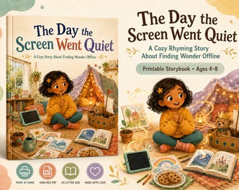 Printable Kids Storybook | Narrated Flipbook | Screen Time Balance Story | PDF Instant Download