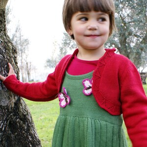 Vintage  cardigan for girls, winter cardigan, Red, knitted, sweater girls, FEBRESS FASHION