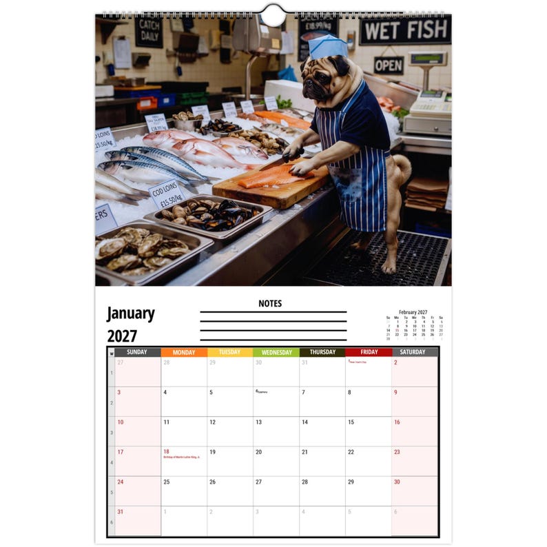 Funny Pugs Wall calendar 2027 image 3