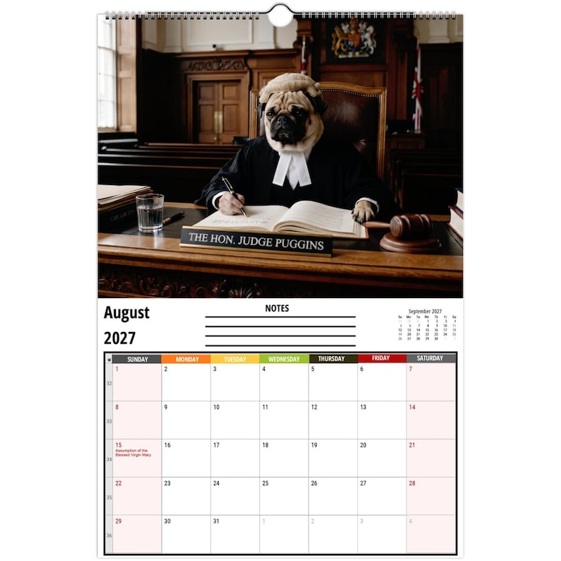 Funny Pugs Wall calendar 2027 image 10
