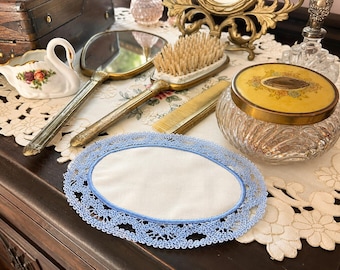 Heirloom Blue Lace Vanity Mat