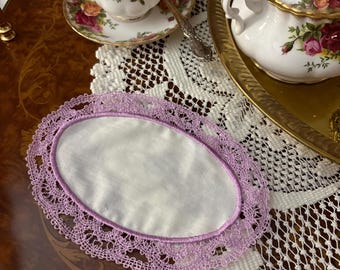 Cottage Lavender Lace Accent Mat